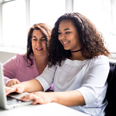 Mother and daughter applying for program